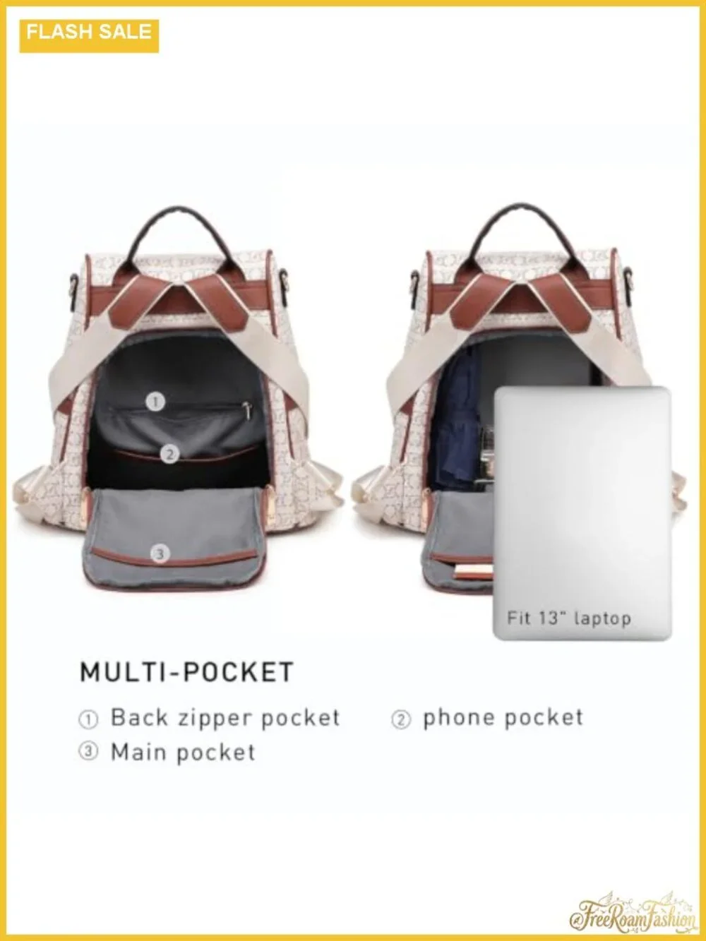 Women's Anti-Theft Faux Leather Backpack Purse Convertible Handbag